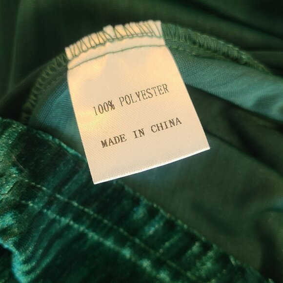 Zesica Emerald Green Velvet Midi Dress Pleated Vneck NEW Wicked Oz Cosplay XL - Picture 8 of 10